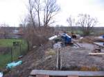 Das Unstrutbahngleis kurz vor der Saalebr�cke in Ro�bach dient am 08.01.2012 als Lagerplatz f�r Baumaterial, welches den Einschub der neuen Br�cke ben�tigt wird.