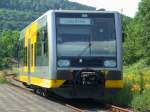 KEG VT 3.08 als RB nach Naumburg (Saale) Hbf bei der Einfahrt in Nebra.